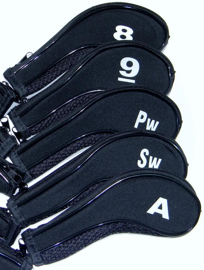 10 Zippered TaylorMade R11 Black Black Iron Covers New 2013 Golf