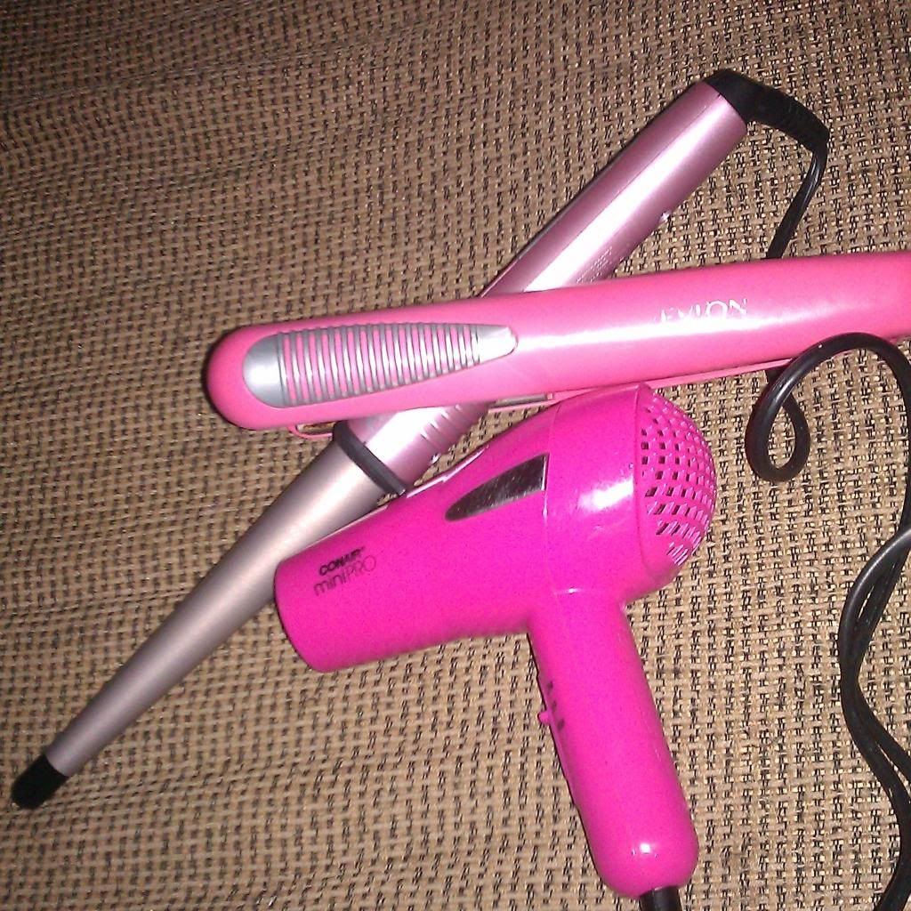 pink conair revlon curling wand blow dryer flat iron