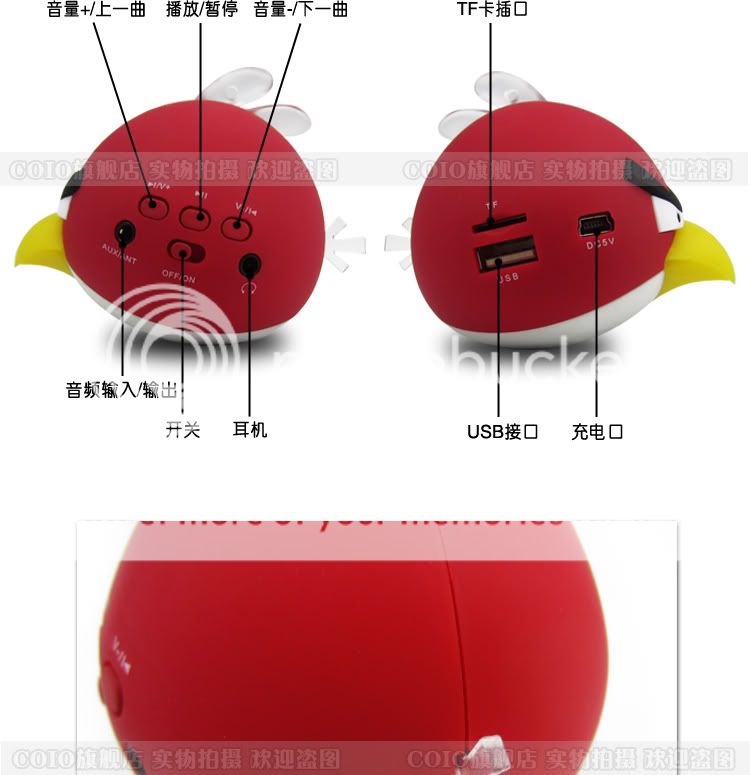 Angry Birds Mini Portable Speaker for  MP4 iPod Laptop etc Five Colors