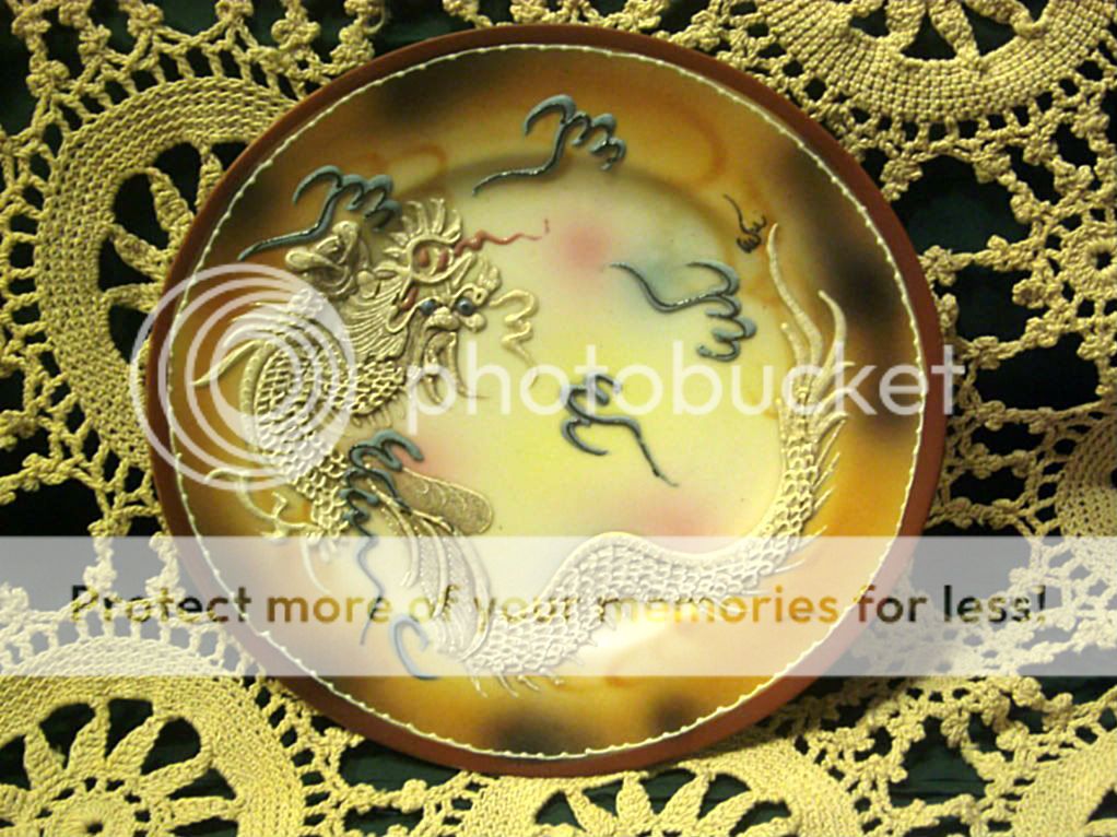 Vintage Raised Dragon Art Plate, Japan  